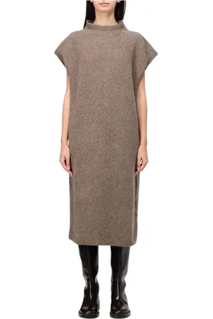 Filippa K Klänning, Dam, S, Kashmir, Elegant Brun Midi Klänning