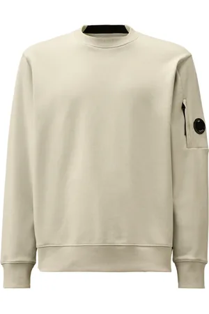 C.P. Company Sweatshirts & Hoodies, Herr, L, Bomull, Diagonal Raised Fleece Crewneck Sweatshirt