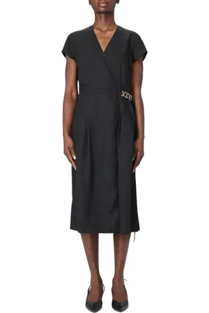 Twin-Set Klänning, Dam, XL, Elegant Spetsdekorerad Midi Klänning
