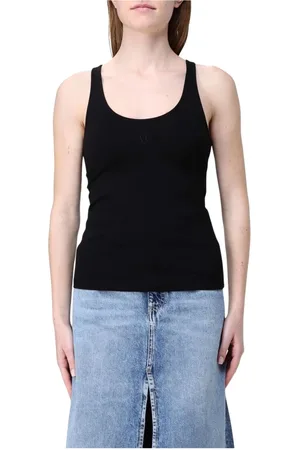 Armani Exchange Topp, Dam, XS, Bomull, Vit Ribbad Tanktop