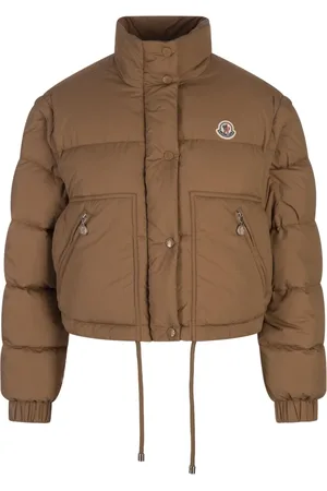 Moncler Jacka, Dam, M, Polyester, Brun Dunjacka med Polyamidfoder