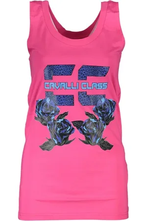 Roberto Cavalli Topp, Dam, S, Bomull, Rosa Bomull Dam Tank Top