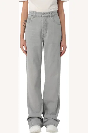 Bottega Veneta Jeans, Dam, XS, Bomull, Grå Wide Leg Jeans