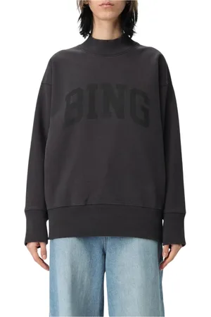 ANINE BING Sweatshirts & Hoodies, Dam, S, Svart Crewneck Sweatshirt Avslappnad Passform