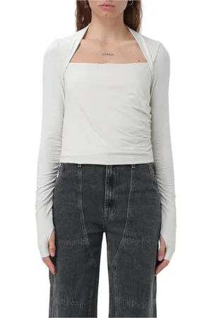 Helmut Lang Topp, Dam, L, Vit Square Neck Top