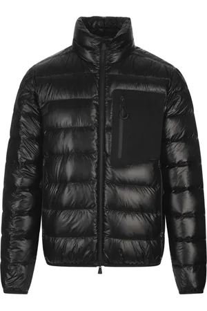Moncler Jacka, Herr, XL, Läder, Svart Dun Vinterrock