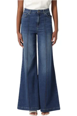 Twin-Set Jeans, Dam, W30, Bomull, High Waisted Wide Leg Jeans