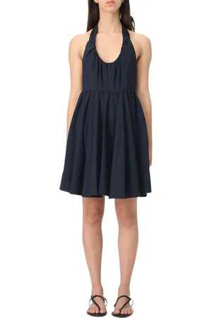 Armani Exchange Klänning, Dam, S, Polyester, Blå Halterneck ALine Mini Klänning