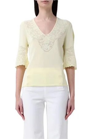 Twin-Set Blusar & Skjortor , Dam, S, Elegant Spetsdetalj Topp