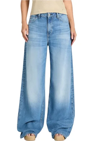 Guess Jeans, Dam, W26, Denim, Ljus Tvätt Bred Ben Denim Jeans