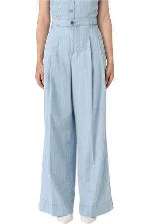 Liu Jo Jeans, Dam, M, Bomull, Pinstripe Wide Leg Jeans