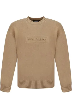 Dsquared2 Stickade tröjor & koftor, Herr, M, Bomull, Sweater med logotyp och ribbade detaljer