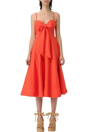 ZIMMERMANN Klänning, Dam, L, Linne, Röd Linnebågeklänning Elegant Stil