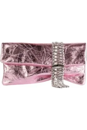 Jimmy Choo Väska, Dam, ONE Size, Läder, Rosa Läder Zandra Clutch