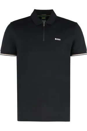 HUGO BOSS Topp, Herr, S, Bomull, Bomull Polo Skjorta Ribbade Kanter Normal Passform