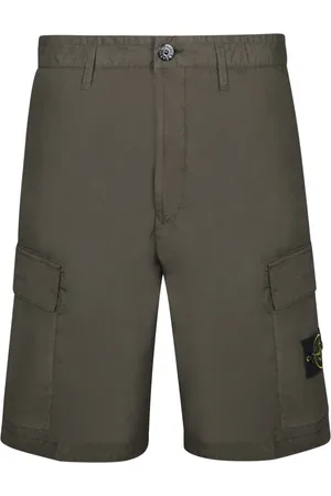 Stone Island Shorts, Herr, W30, Bomull, Militärgrön Cargo Bermuda Shorts