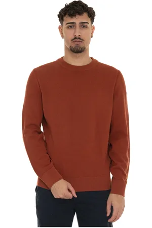 HUGO BOSS Stickade tröjor & koftor, Herr, 2Xl, Bomull, Texturerad Rundhalsad Pullover