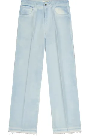 LANEUS Jeans, Herr, W29, Bomull, Lös Gabardine Baggy Jeans i Sky