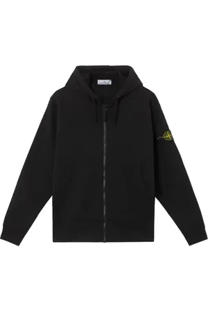 Stone Island Sweatshirts & Hoodies, Herr, S, Bomull, Ekologisk bomullsfleece-hoodie med dragkedja
