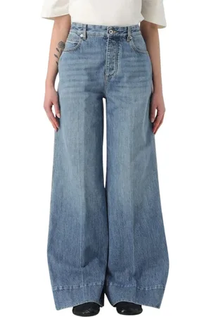 Bottega Veneta Jeans, Dam, 3Xs, Bomull, Blå Wide Leg Jeans Kvinnor