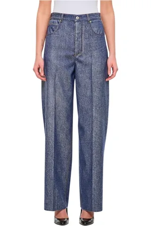 Bottega Veneta Jeans, Dam, S, Bomull, Klassiska Blå Wide Leg Jeans