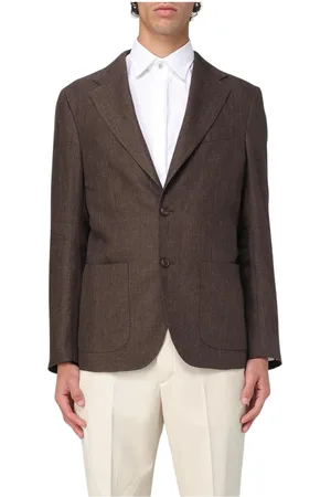 FAY Jacka, Herr, XL, Beige Blazer med Notch Revers