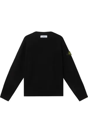 Stone Island Sweatshirts & Hoodies, Herr, XL, Bomull, Mjuk Bomull Rundhals Tröja (Svart)