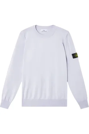 Stone Island Sweatshirts & Hoodies, Herr, L, Bomull, Mjuk Bomull Rundhals Tröja (Lila)