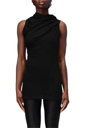 Helmut Lang Topp, Dam, S, Svart Draperad Ärmlös Topp