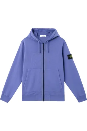 Stone Island Sweatshirts & Hoodies, Herr, S, Bomull, Ekologisk Bomullsfleece Hoodie Lavendel