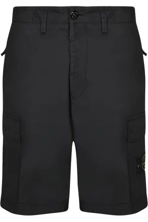 Stone Island Shorts, Herr, W33, Bomull, Cargo Bermuda Shorts med knappstängning