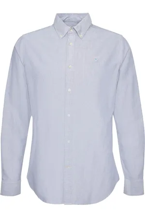 Barbour Skjorta, Herr, L, Blå Långärmad Skjorta, Oxford Stil