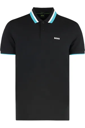 HUGO BOSS Topp, Herr, M, Bomull, Bomull Polo Skjorta Ribbade Kanter Normal Passform