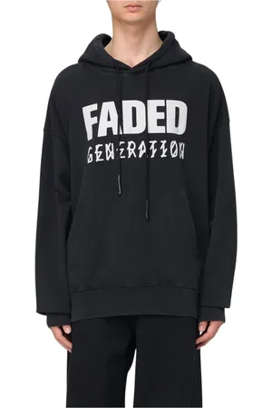 44 Label Group Sweatshirts & Hoodies, Herr, L, Svart Crewneck Sweatshirt med Ribbstickad Nederkant