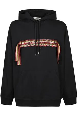 Lanvin Sweatshirts & Hoodies, Herr, L, Oversized Hoodie med Kantblonde