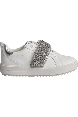 Michael Kors Skor, Dam, 38 1/2 EU, Läder, Emmett Fransad Kristall Sneakers