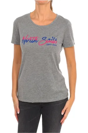 North Sails Topp, Dam, S, Bomull, Kortärmad T-shirt med ribbad halsringning