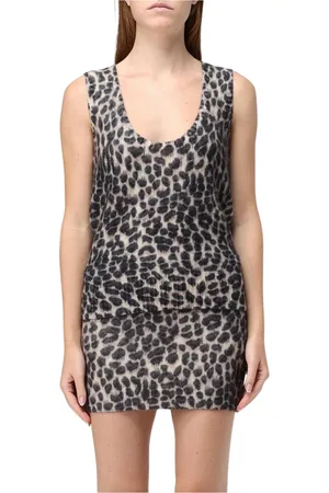 BLUMARINE Klänning, Dam, L, Leopardmönstrad Stickad Kjol Set
