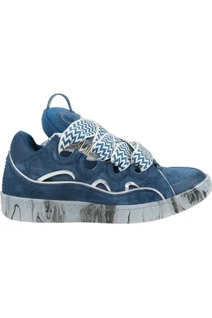 Lanvin Skor, Herr, 44 EU, Läder, Läder Curb Sneakers med reflekterande detaljer