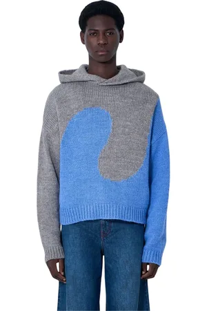 ERL Sweatshirts & Hoodies, Herr, L, Swirl Stickad Huva Tröja