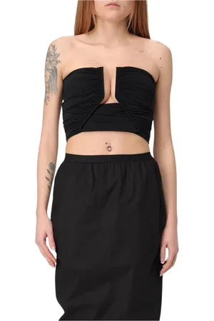 Rick Owens Topp, Dam, M, Svart Rynkad V-ringad Topp