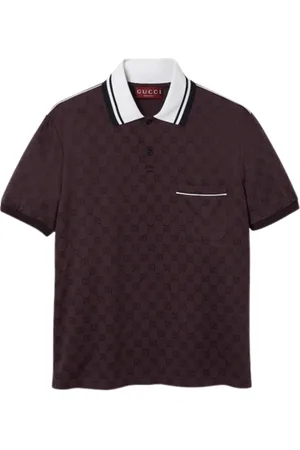 Gucci Topp, Herr, L, Bomull, Röd Polo Skjorta med Framknappar