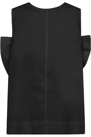 Co`Couture Topp, Dam, XS, Bomull, Svart bågtopp med V-ringdetalj