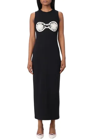 MAGDA BUTRYM Klänning, Dam, M, Elegant Ribbstickad Midi Klänning
