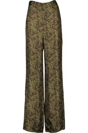Saint Laurent Byxor, Dam, M, Silke Bredben Tryckta Byxor