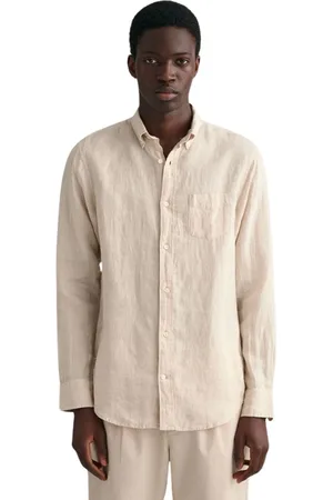 GANT Skjorta, Herr, 4Xl, Linne, Regular Linneskjorta