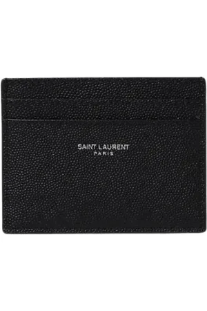 Saint Laurent Accessoarer, Herr, ONE Size, Läder, Svart Läderkorthållare Plånbok