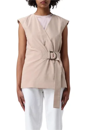 Liu Jo Jacka, Dam, 2Xs, Wrap Sleeveless Waistcoat Jacket