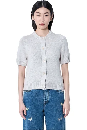 OUR LEGACY Stickade tröjor & koftor, Dam, 2Xs, Silkstickad Crewneck Cardigan