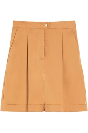 Max Mara Shorts, Dam, XS, Bomull, Brun Flared Bermuda Byxor